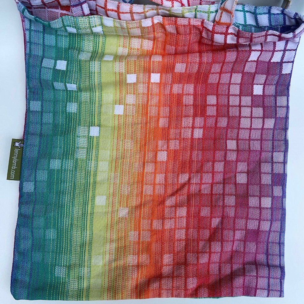 Lenny Lamb Mosaic Rainbow Tote Carry Shopping Bag - Picture 8 of 10